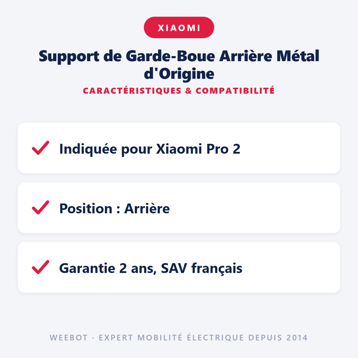 Support de Garde-Boue Arrière Métal d'Origine : caractéristiques et compatibilité