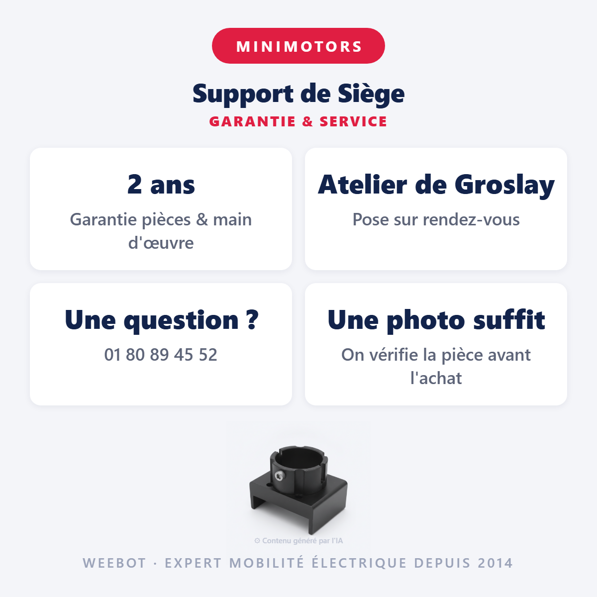 Support de Siège : garantie 2 ans et service après-vente