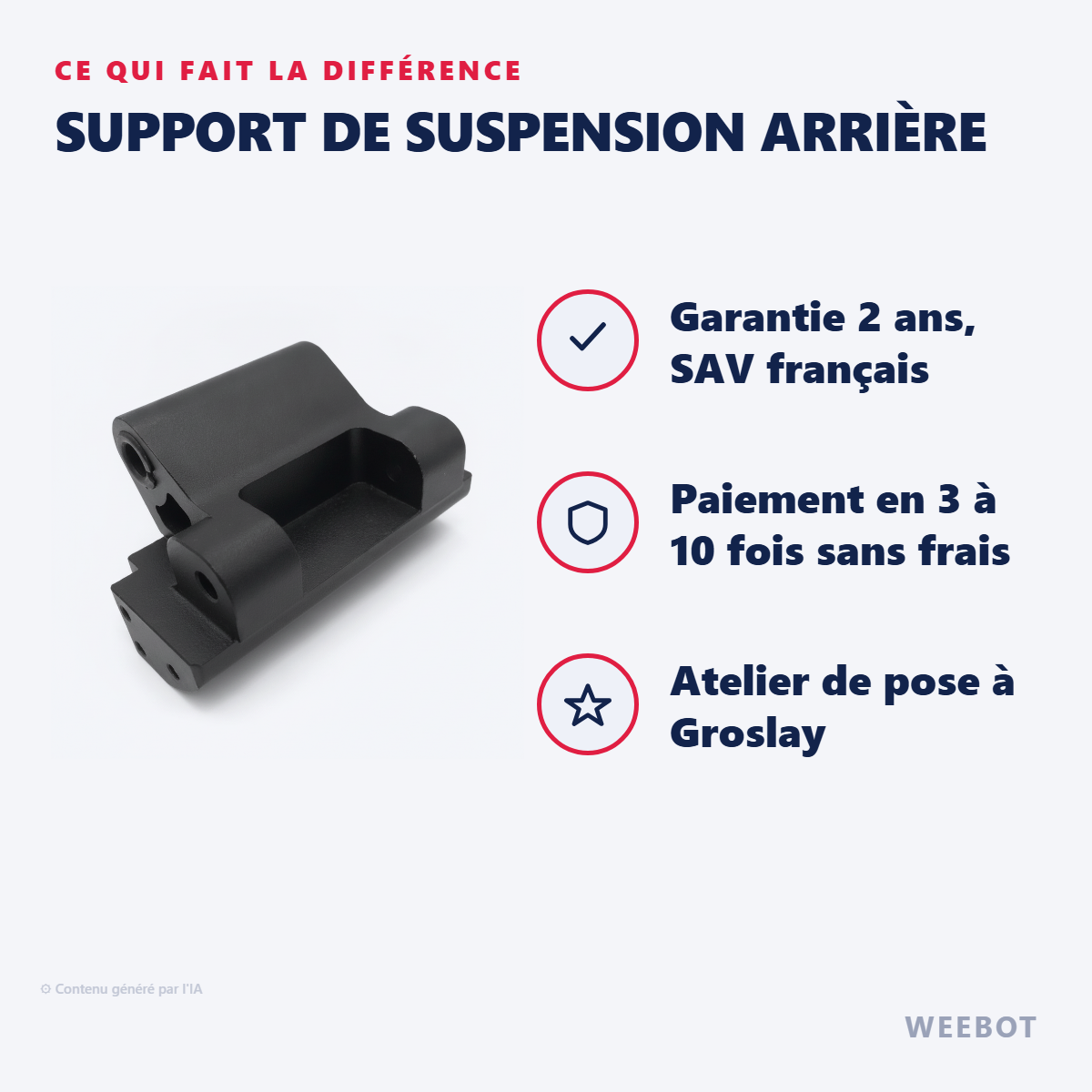 Support de Suspension Arrière : les points forts