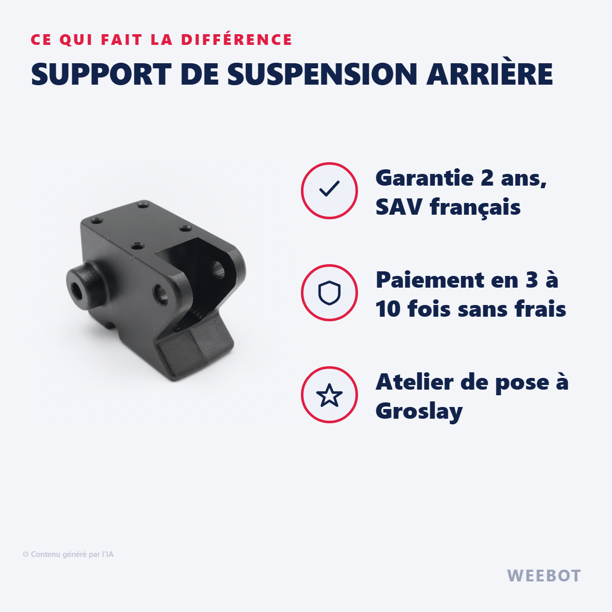 Support de Suspension Arrière : les points forts