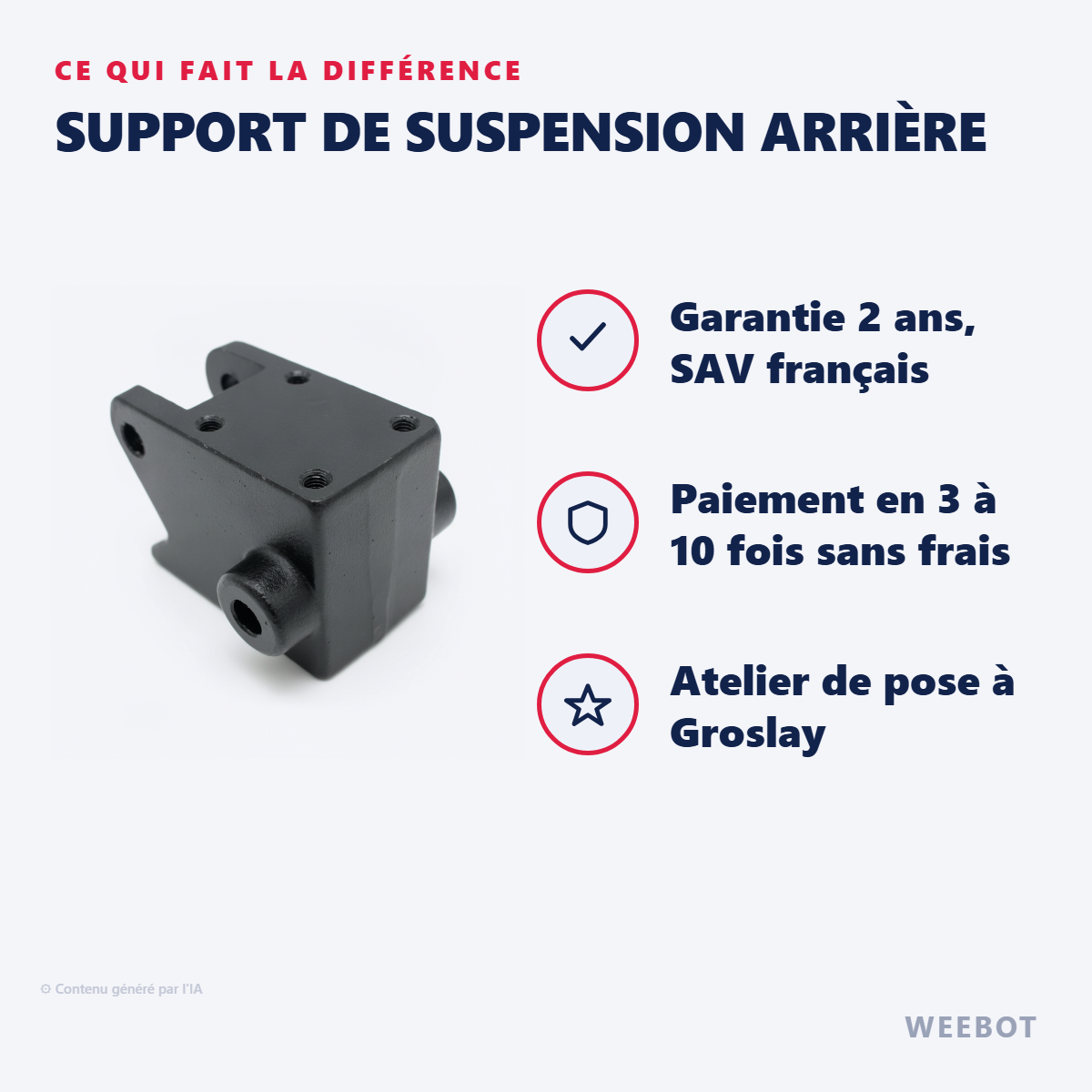 Support de Suspension Arrière : les points forts
