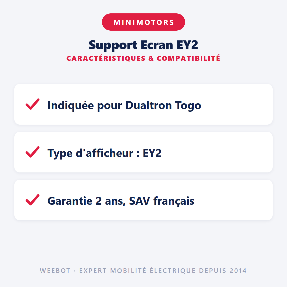 Support Ecran EY2 pour Trottinette Électrique Dualtron Togo - Weebot