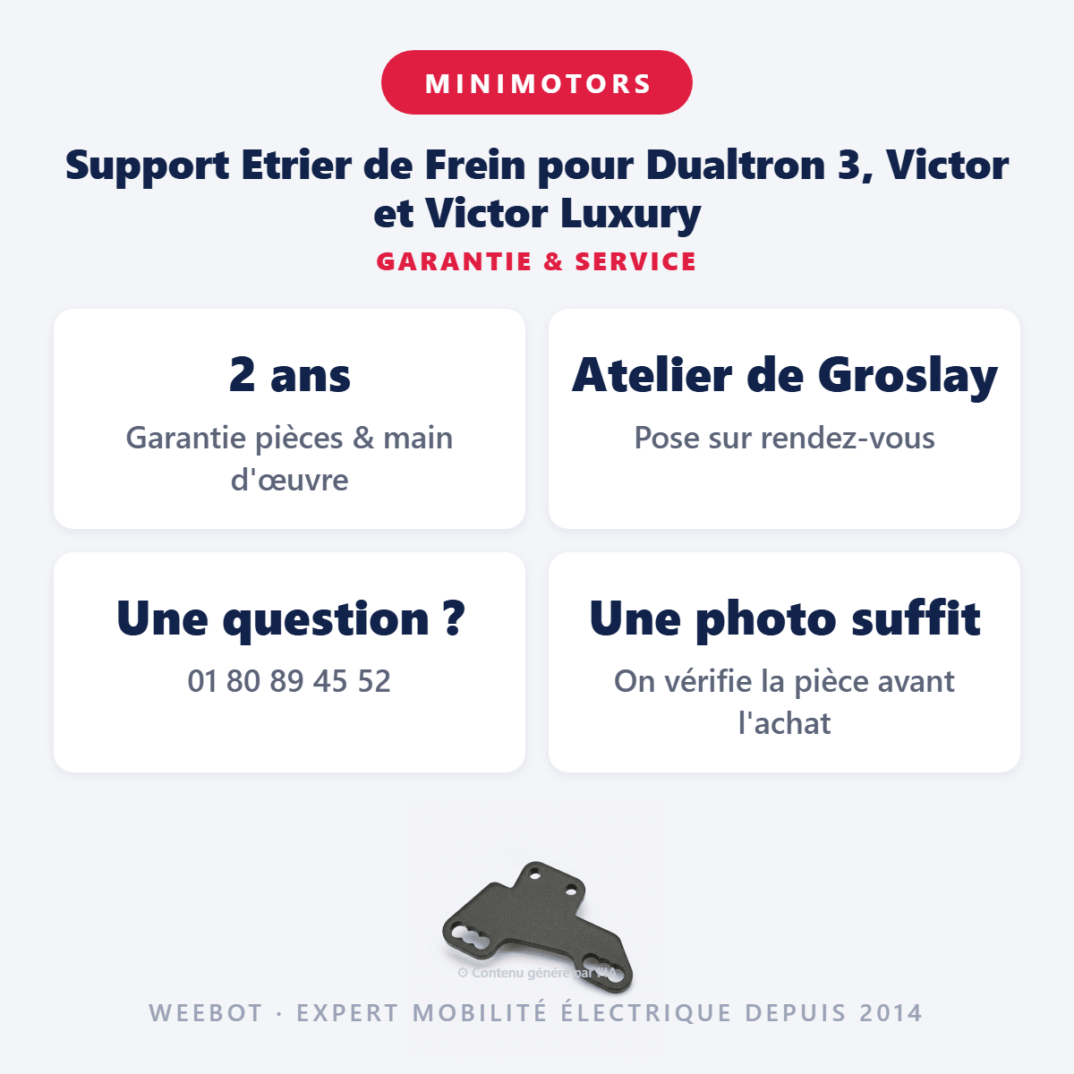 Support Etrier de Frein pour Dualtron 3, Victor et Victor Luxury - Weebot