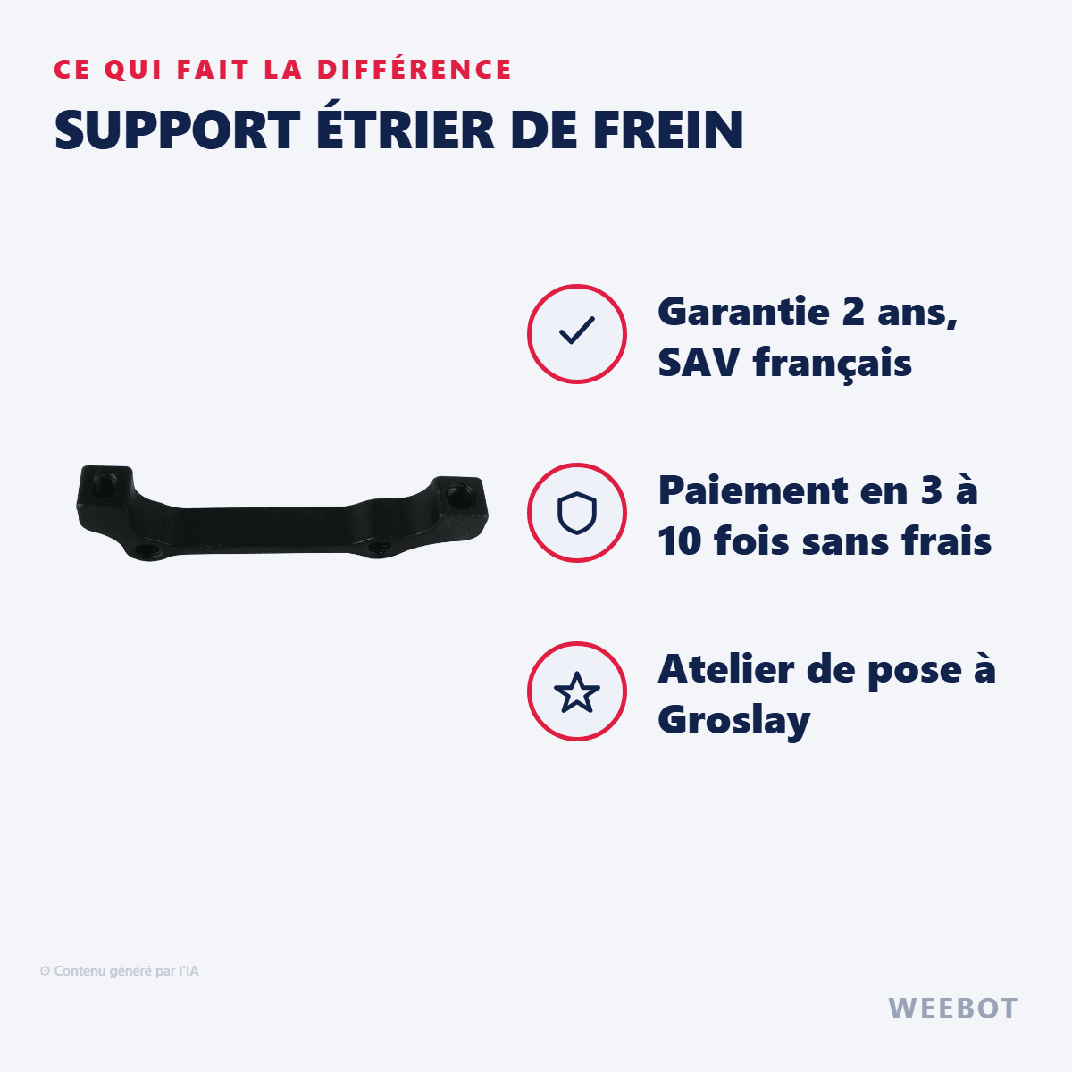 Support Étrier de Frein pour Trottinette Électrique Zero 10X 160 mm - Weebot