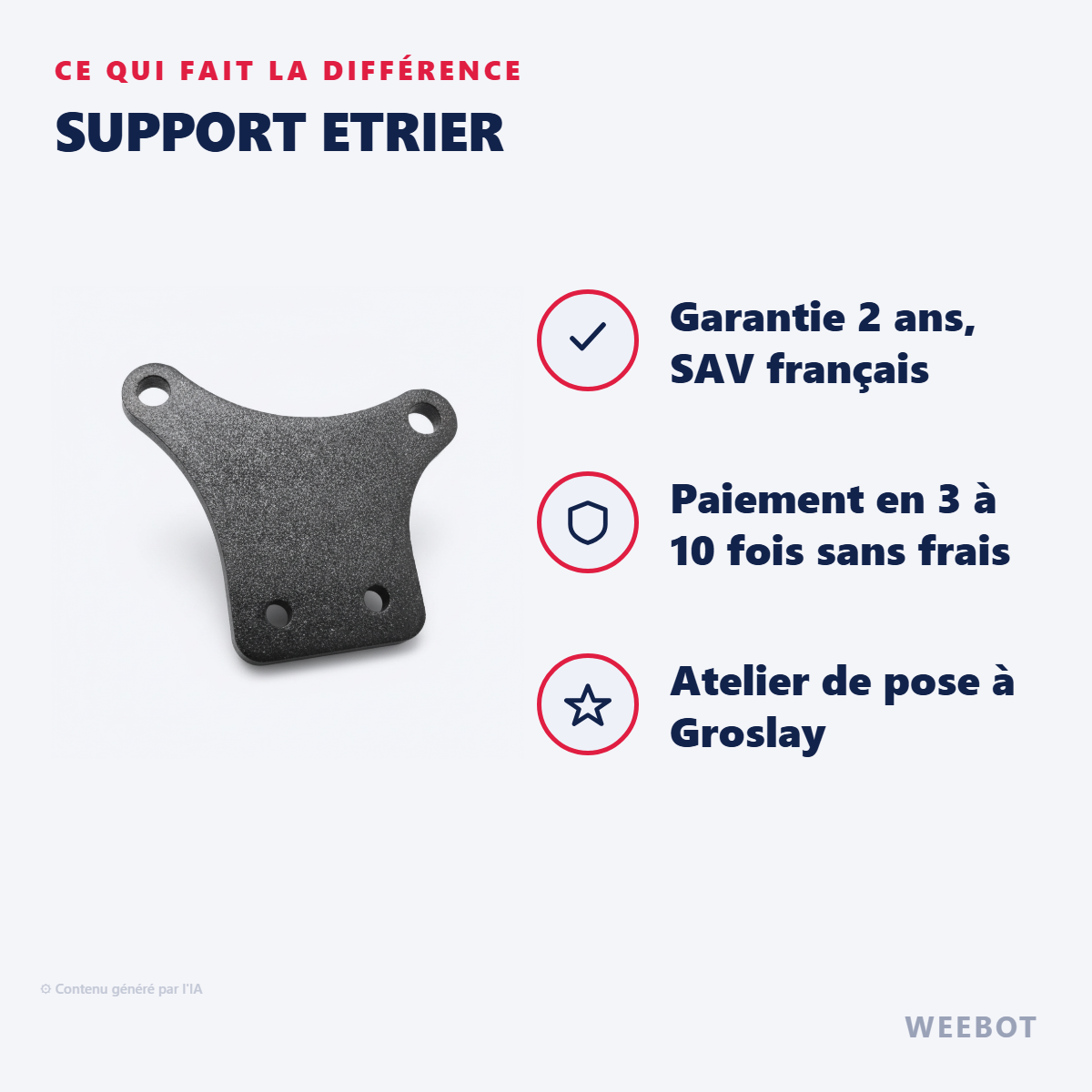 Support Etrier : les points forts