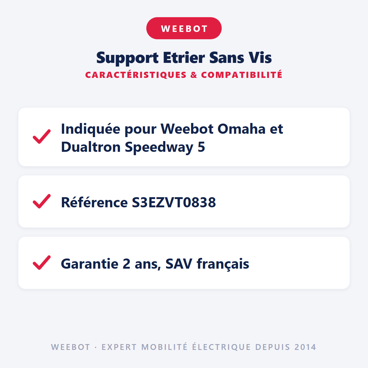 Support Etrier Sans Vis : caractéristiques et compatibilité