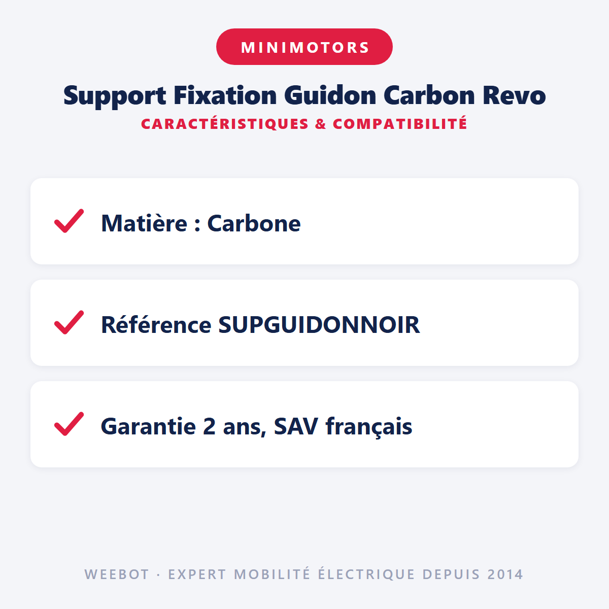 Support Fixation Guidon Carbon Revo : caractéristiques et compatibilité