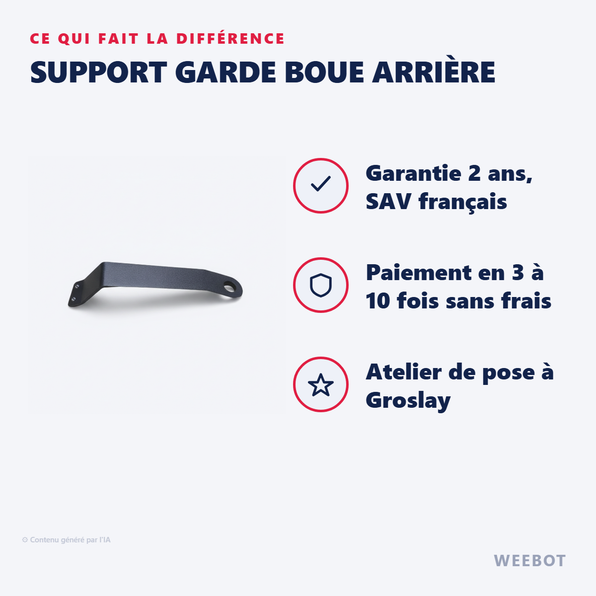 Support Garde Boue Arrière : les points forts