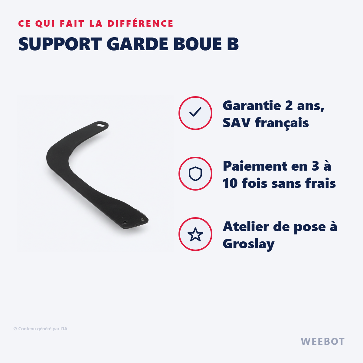 Support Garde Boue B : les points forts