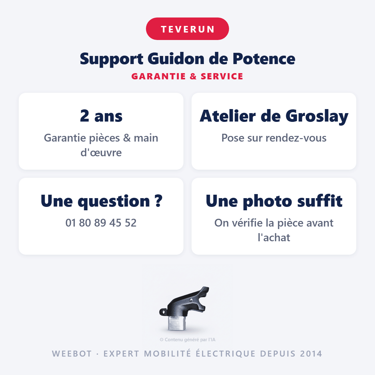 Support Guidon de Potence pour Trottinette Electrique Fighter Mini - Teverun - Weebot