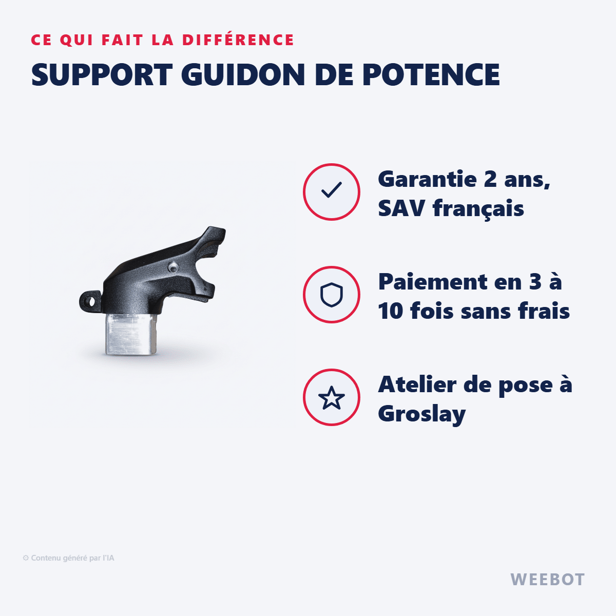 Support Guidon de Potence pour Trottinette Electrique Fighter Mini - Teverun - Weebot