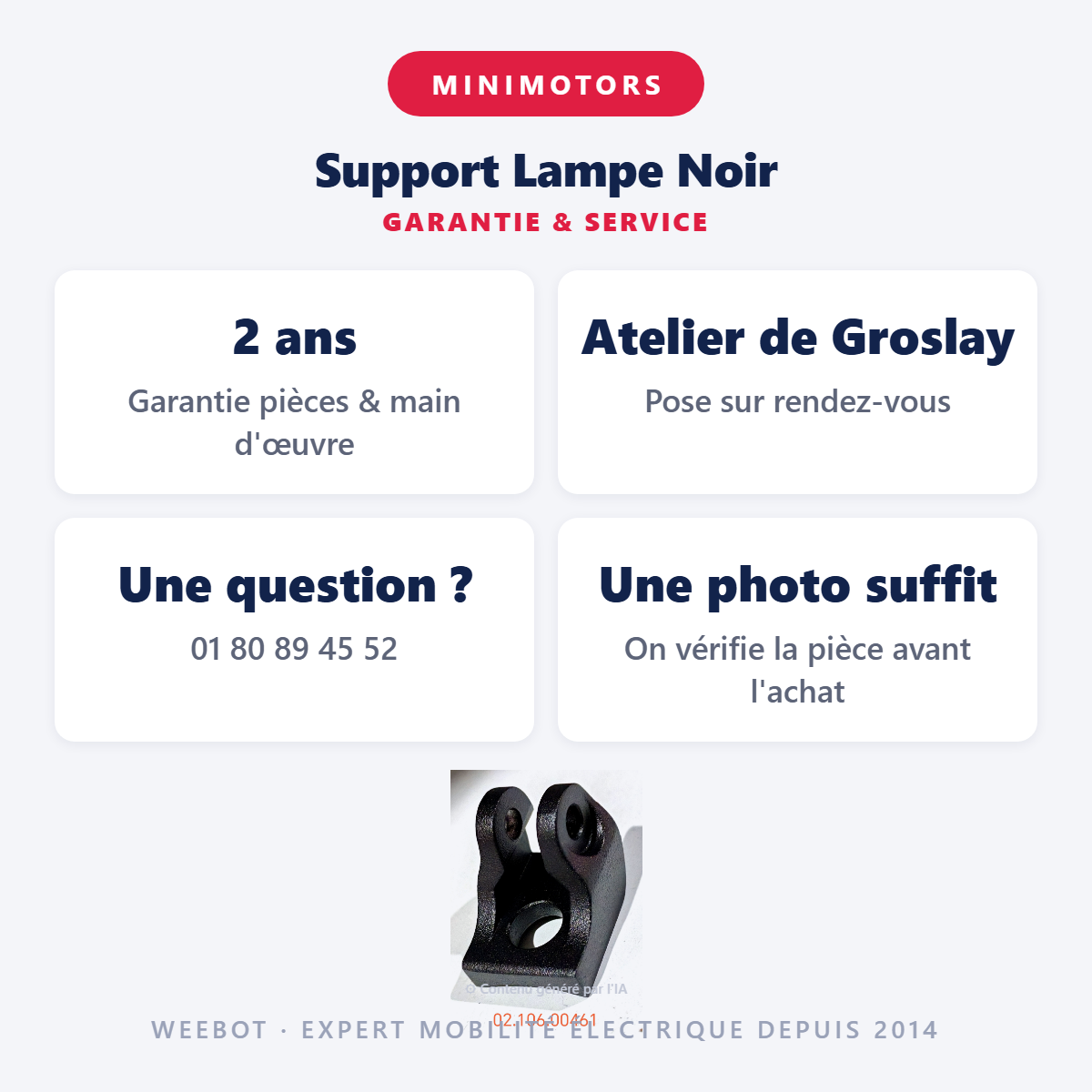 Support Lampe Noir : garantie 2 ans et service après-vente