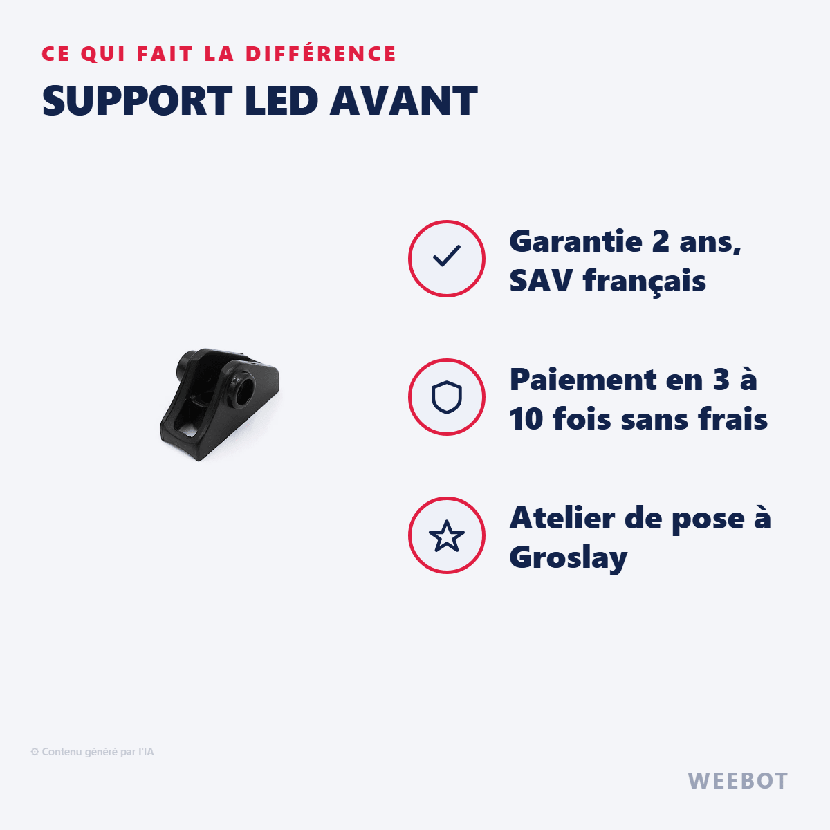 Support LED Avant Pour Trottinette Électrique Ocean Drive X9 - Weebot