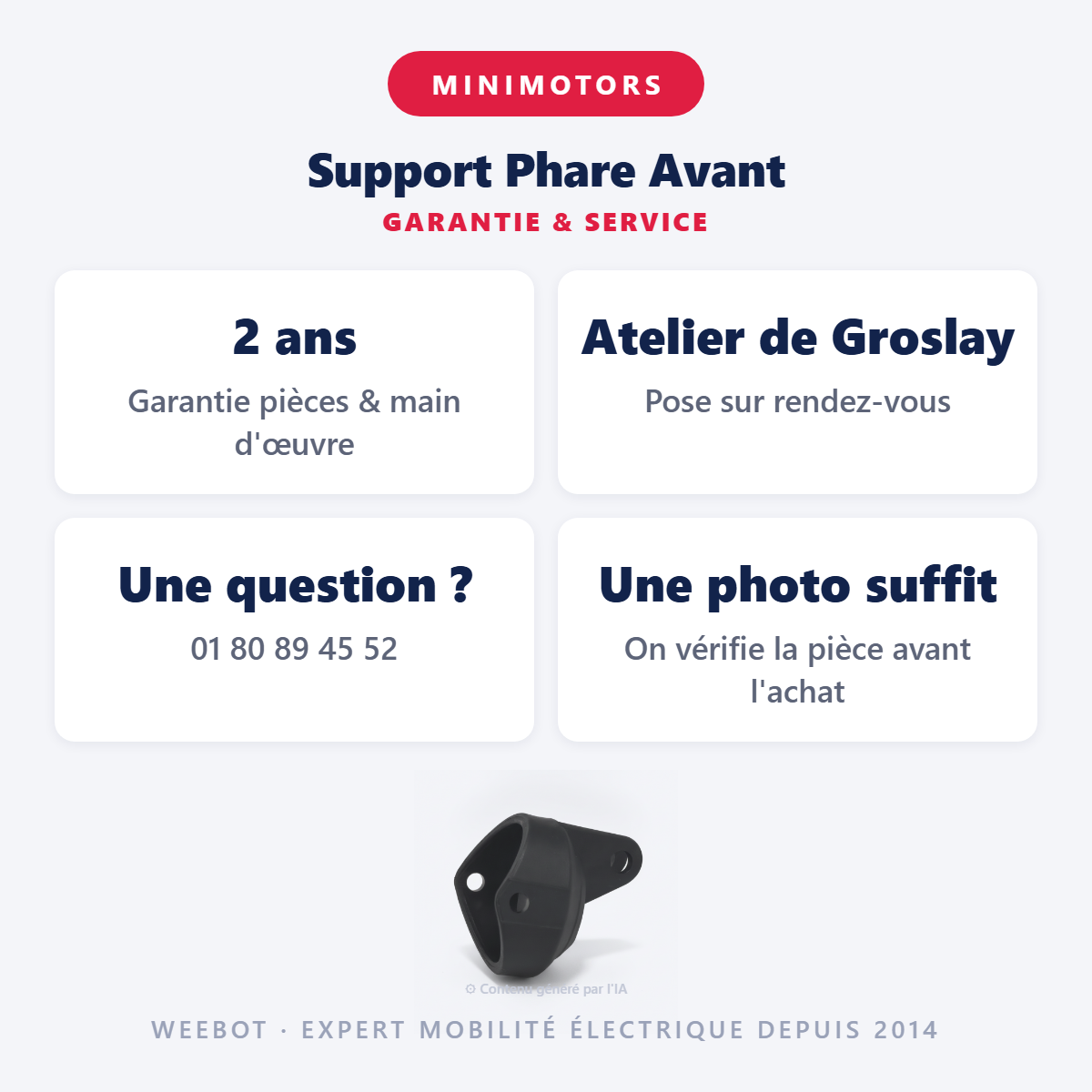 Support Phare Avant : garantie 2 ans et service après-vente