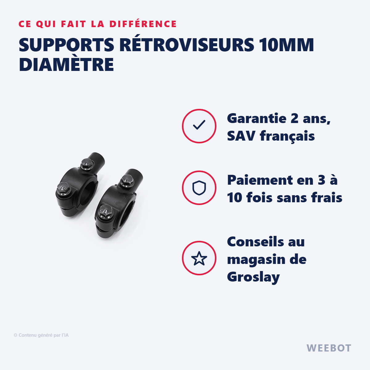 Supports Rétroviseurs 10mm Diamètre : les points forts