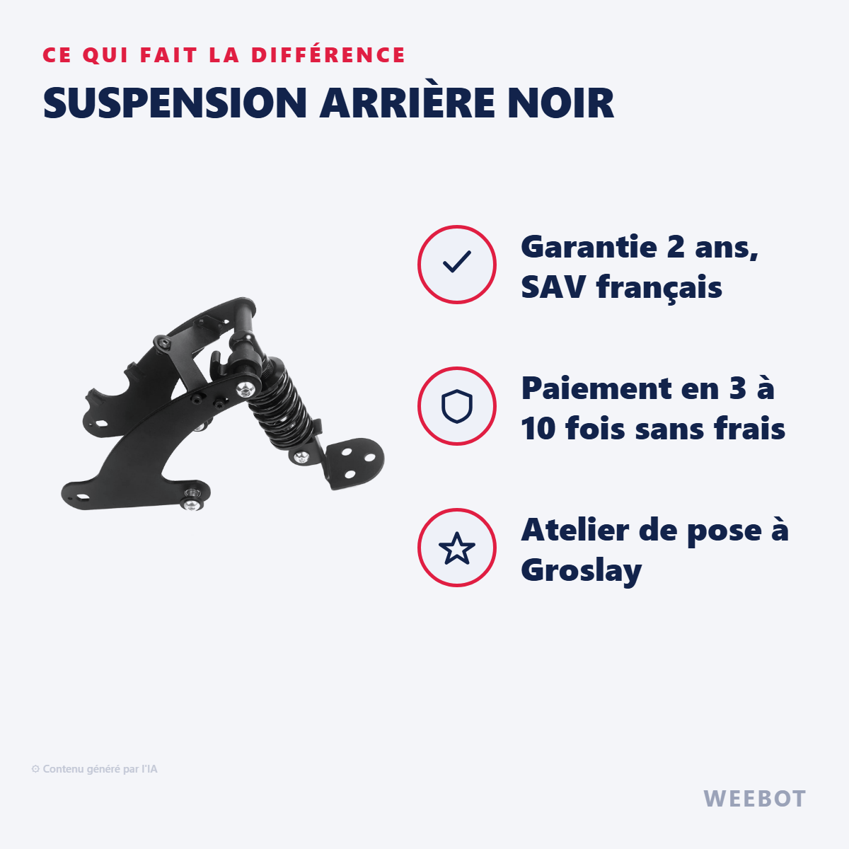 Suspension Arrière Noir : les points forts