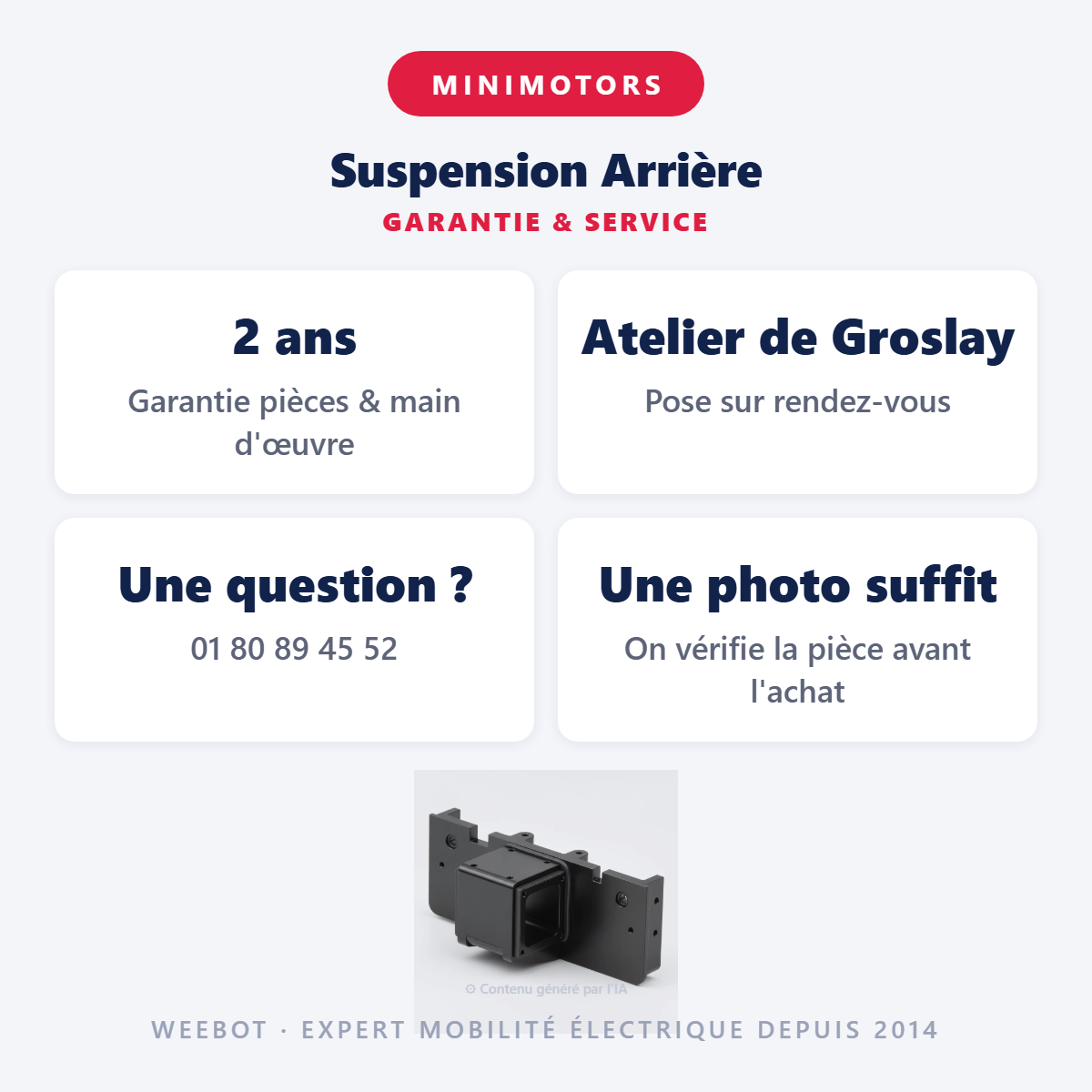Suspension Arrière : garantie 2 ans et service après-vente