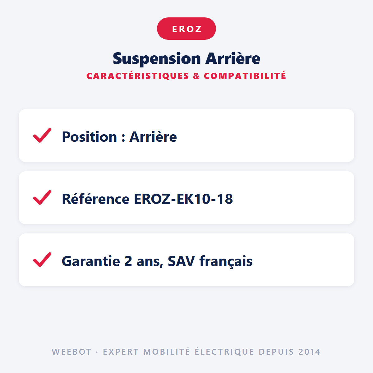 Suspension Arrière pour Trottinette Electrique Eroz EK10 - Weebot