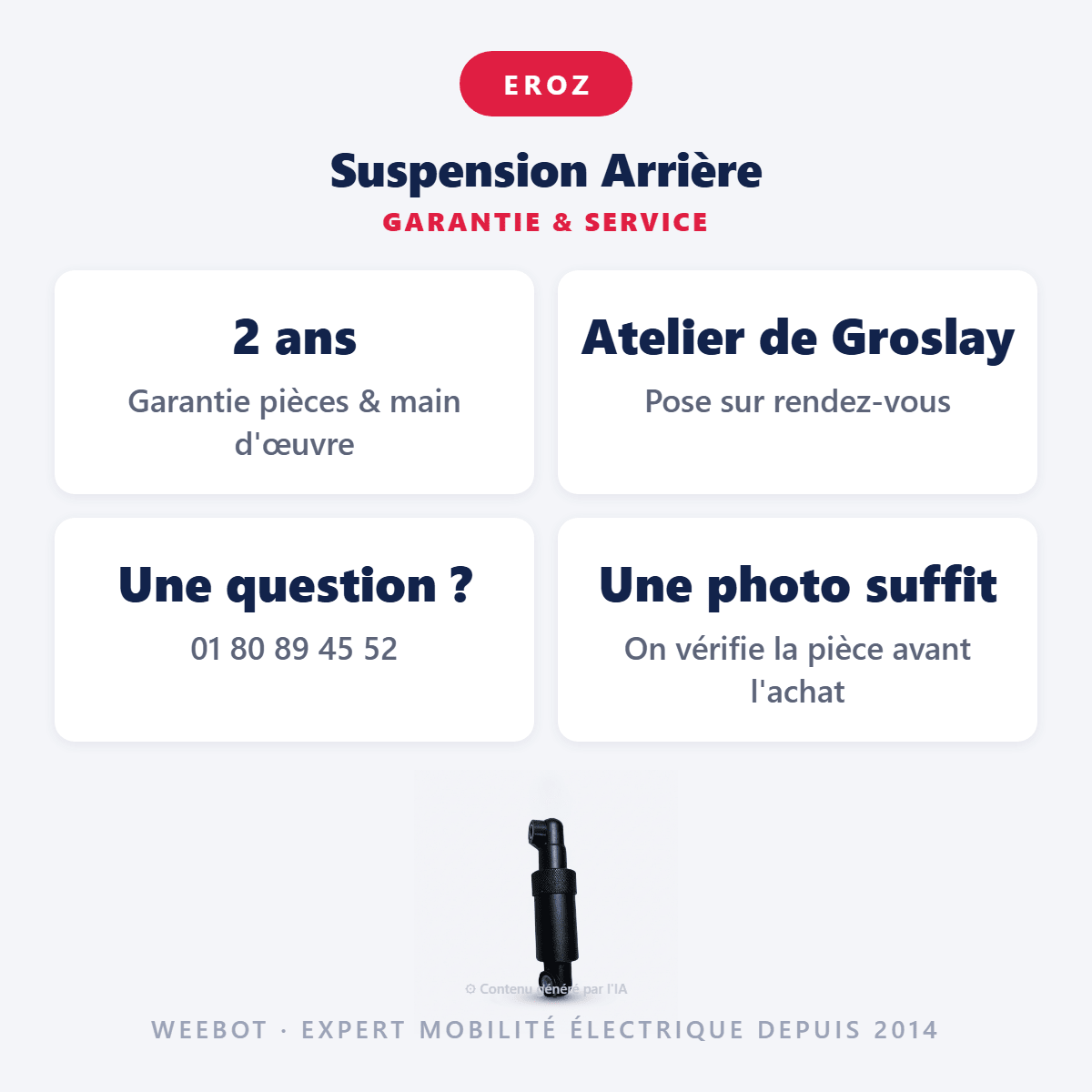 Suspension Arrière pour Trottinette Electrique Eroz EK10 - Weebot