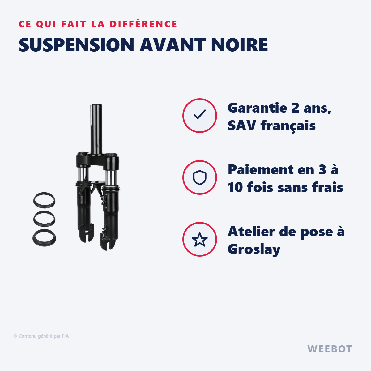 Suspension Avant Noire : les points forts
