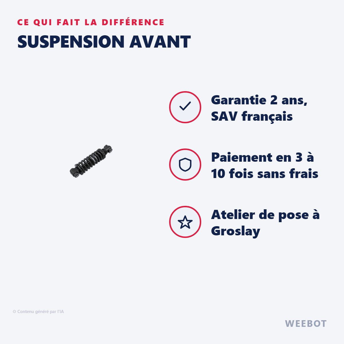 Suspension Avant pour Trottinette Electrique Dualtron Pop - Weebot