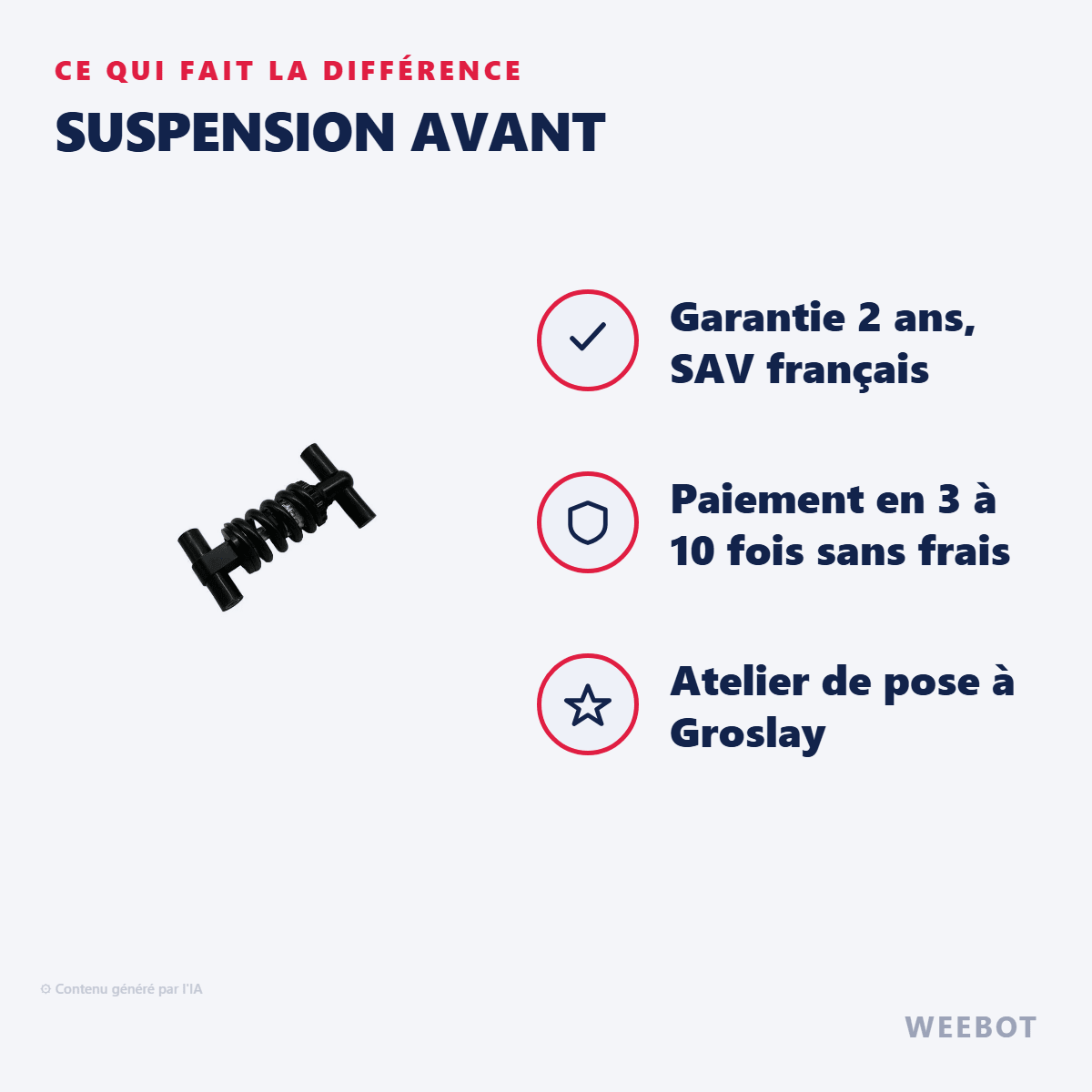 Suspension Avant pour Trottinette Electrique Dualtron Togo - Weebot