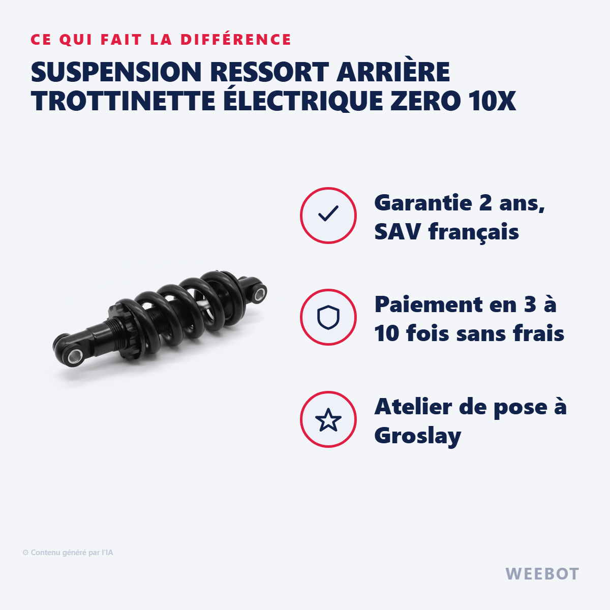 Suspension Ressort Arrière Trottinette électrique Zero 10x : les points forts