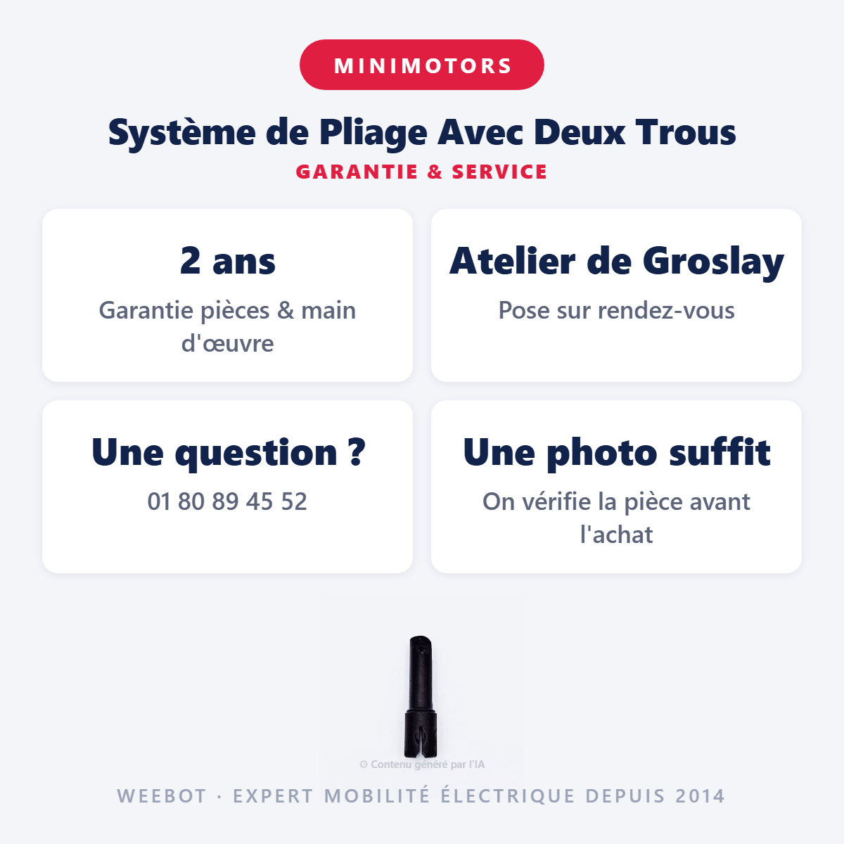 Système de Pliage Avec Deux Trous pour Trottinette Électrique Minimotors Dualtron Storm - Weebot
