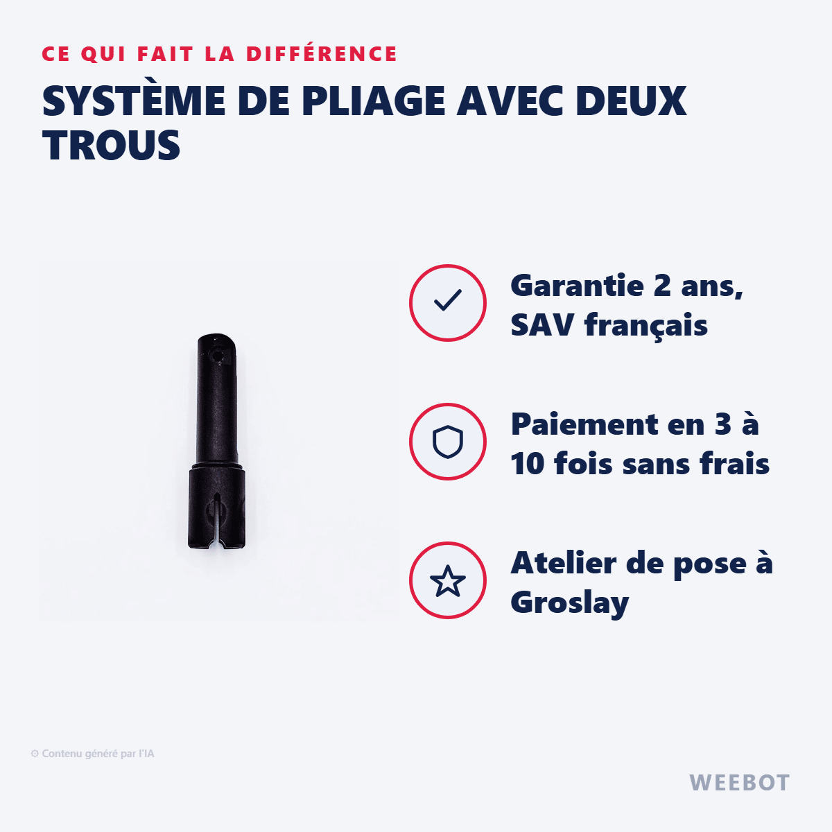 Système de Pliage Avec Deux Trous pour Trottinette Électrique Minimotors Dualtron Storm - Weebot