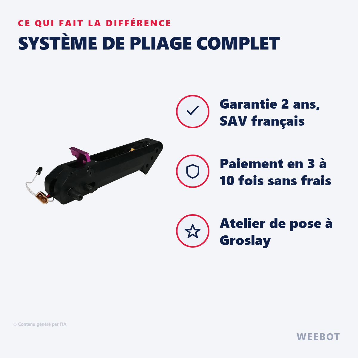 Système de Pliage Complet pour Trottinette Électrique Kugoo S1 - Weebot
