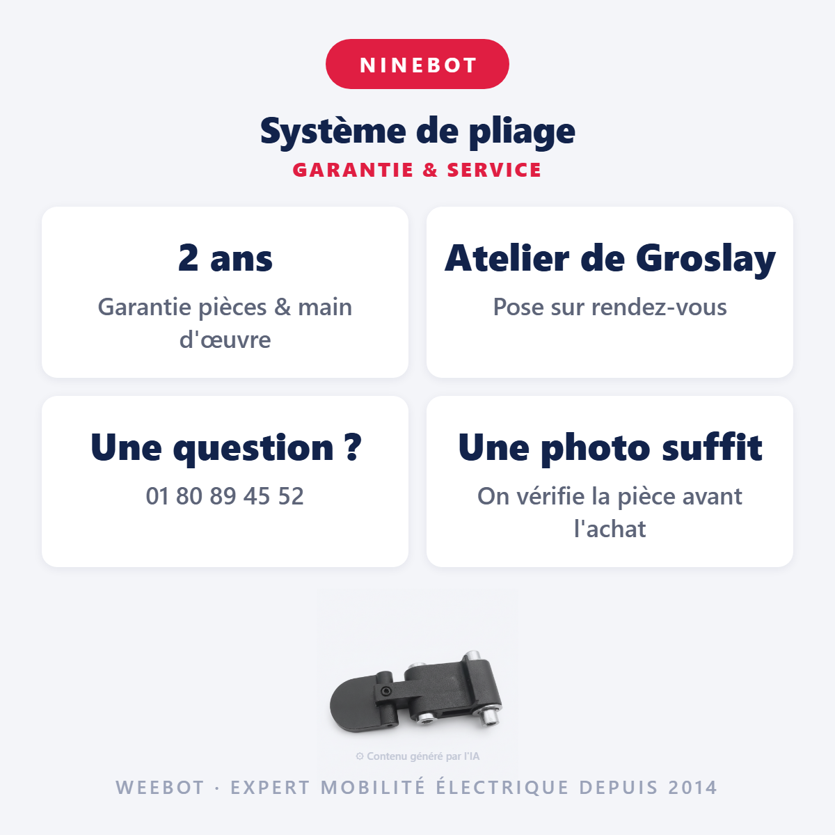 Système de pliage : garantie 2 ans et service après-vente