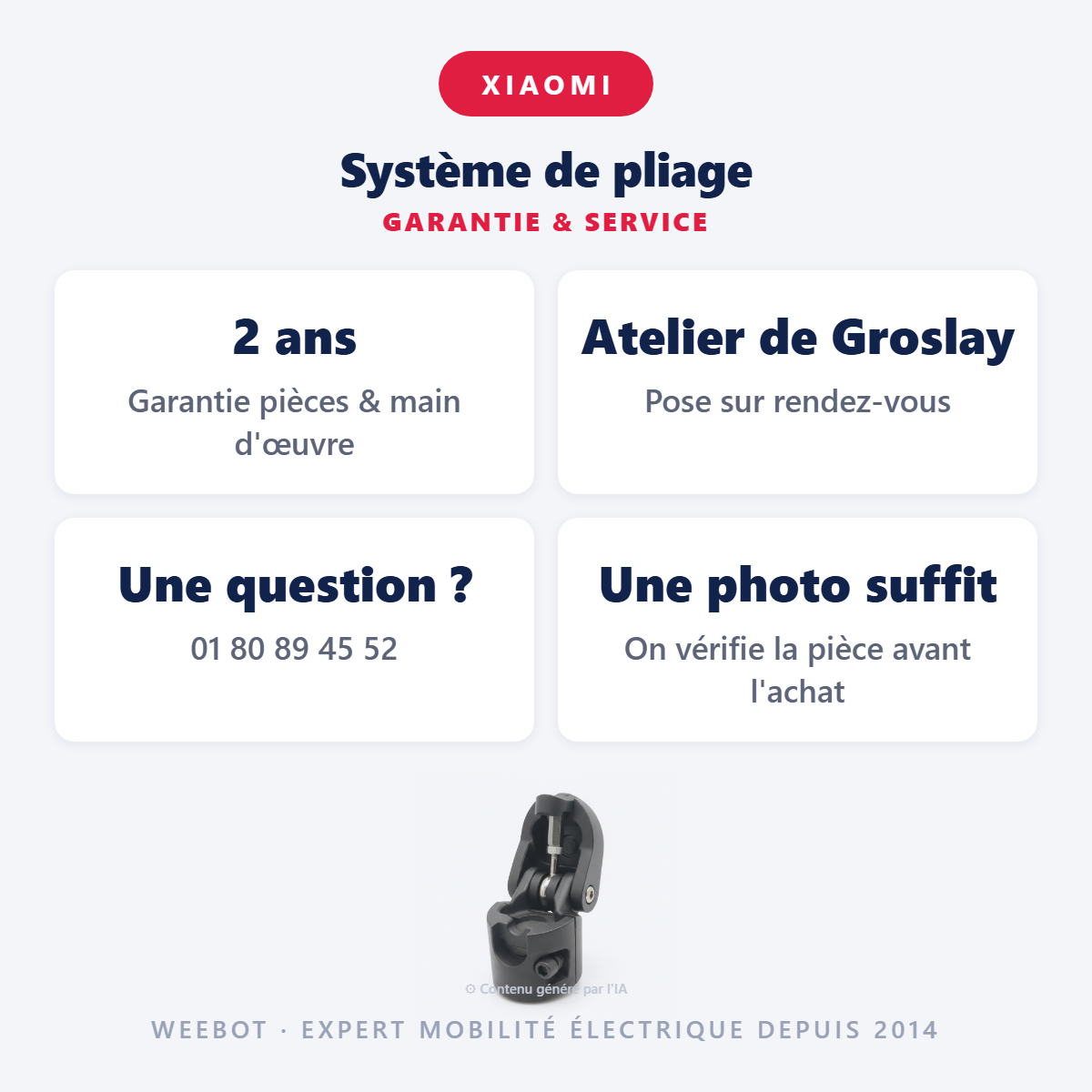 Système de pliage : garantie 2 ans et service après-vente