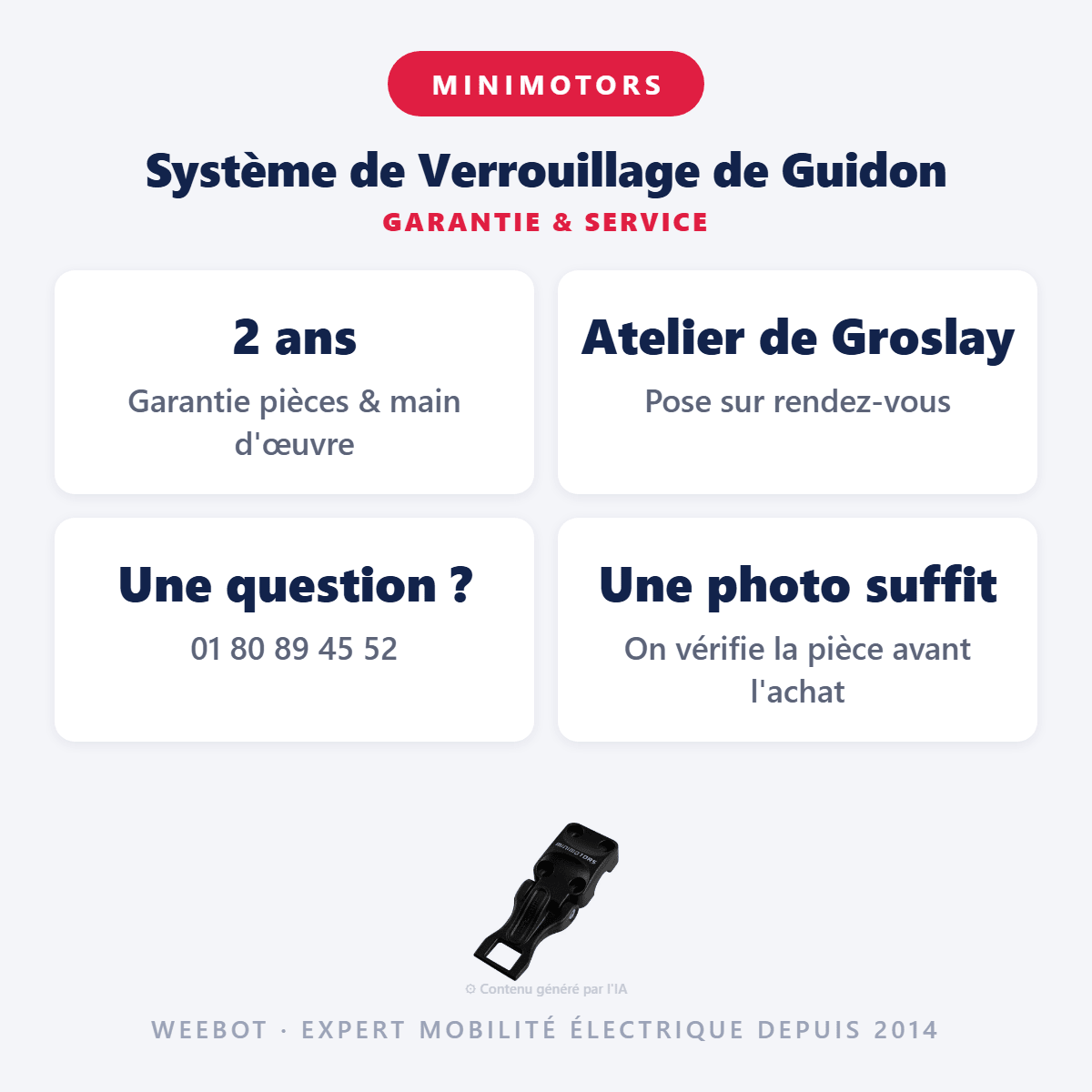 Système de Verrouillage de Guidon pour Trottinette Électrique Dualtron Minimotors (Sans Crochet) - Weebot