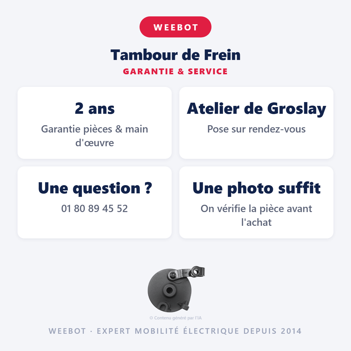 Tambour de Frein : garantie 2 ans et service après-vente