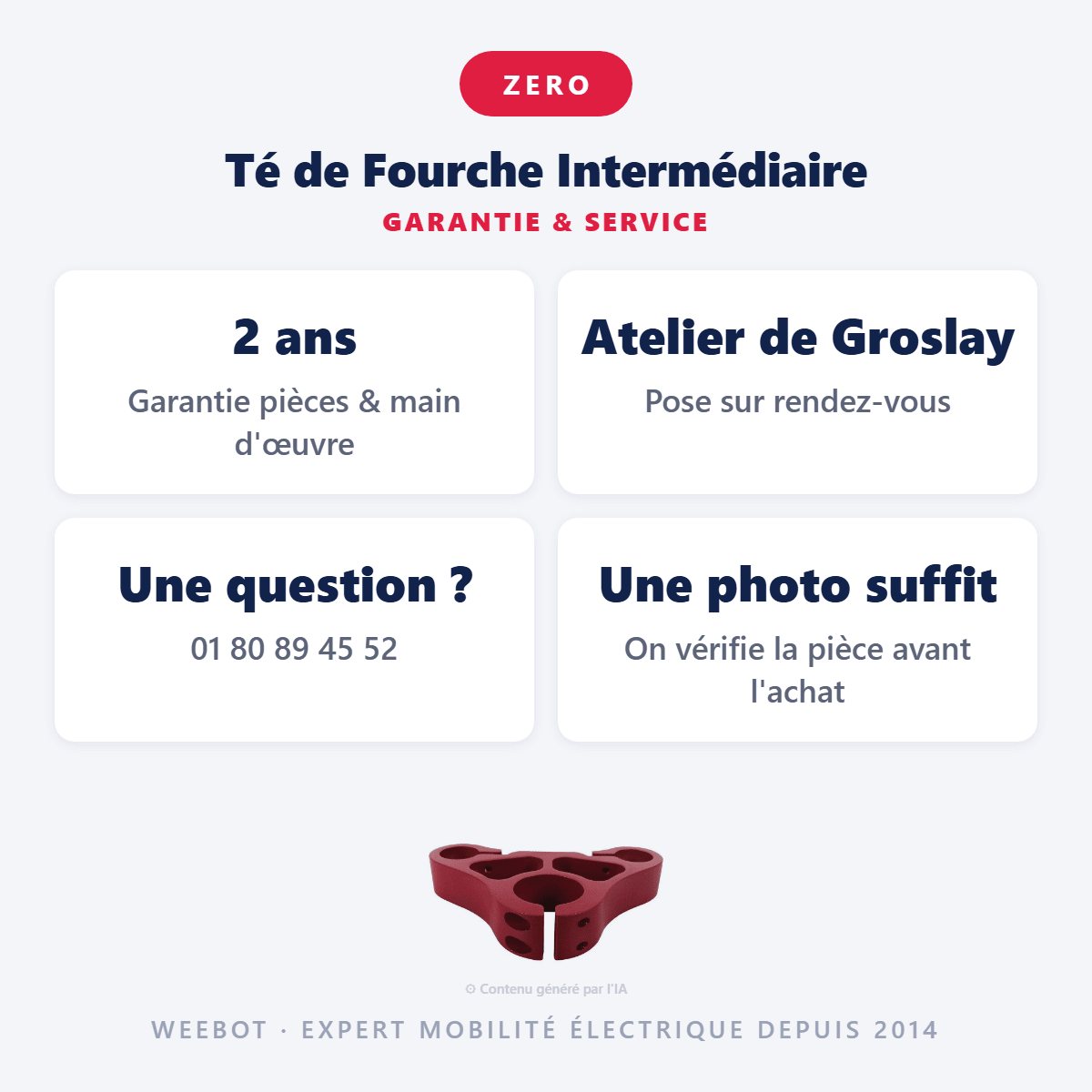Té de Fourche Intermédiaire pour Trottinette Électrique Z11X - Weebot