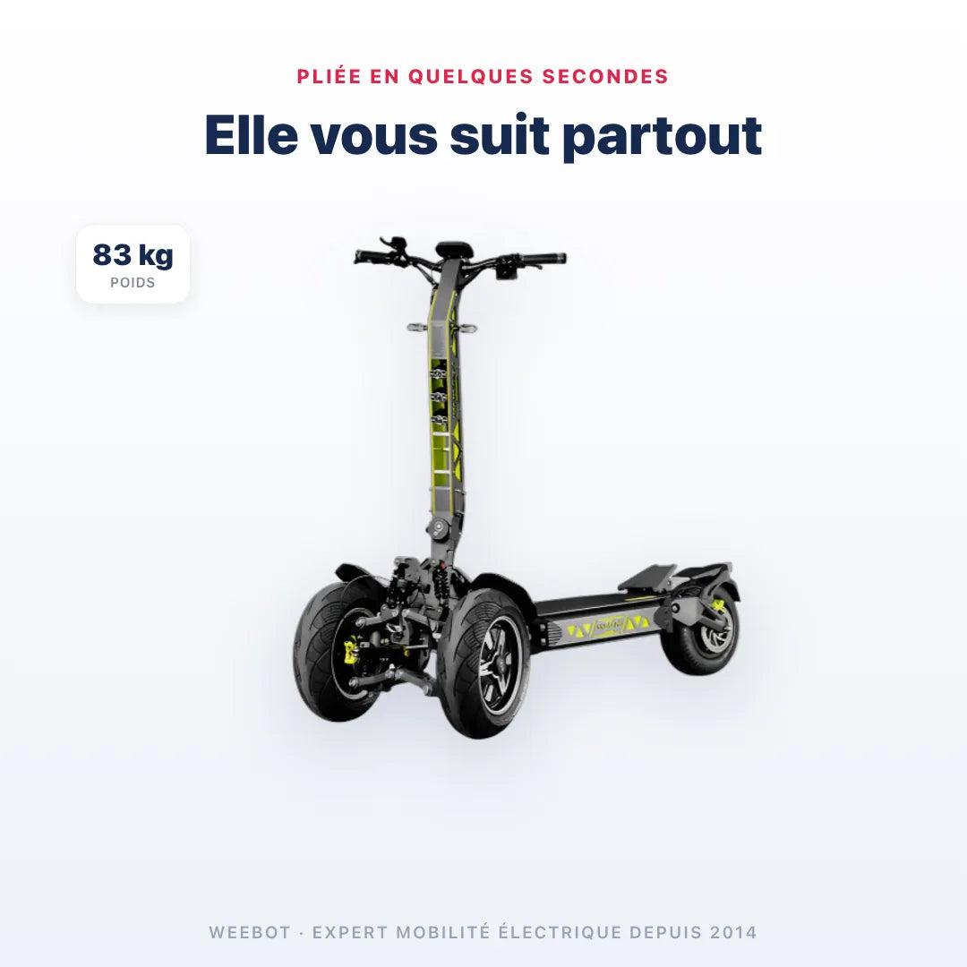 Trottinette Électrique Langfeite 3 Roues GT3 — compact et transportable, 83 kg. Trottinette électrique Langfeite, Weebot.