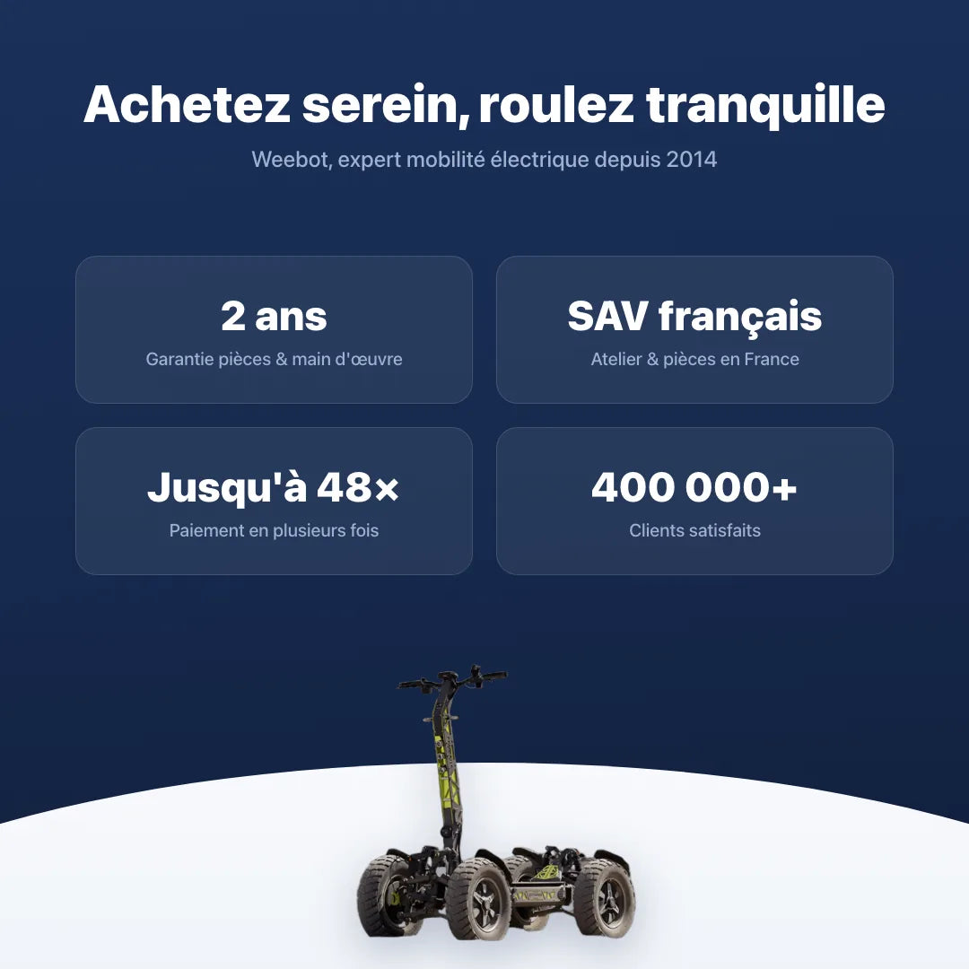 Trottinette Électrique 4 Roues Langfeite GT4S — garantie, livraison rapide et SAV Weebot, expert mobilité électrique depuis 2014.