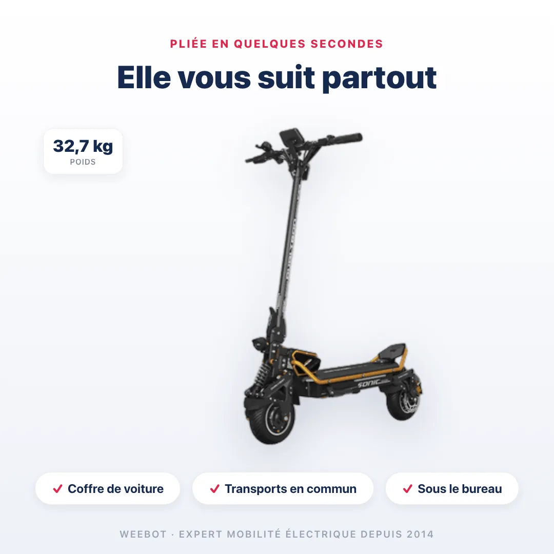 Trottinette Électrique Dualtron Oriens — compact et transportable, 32,7 kg. Trottinette électrique Dualtron, Weebot.