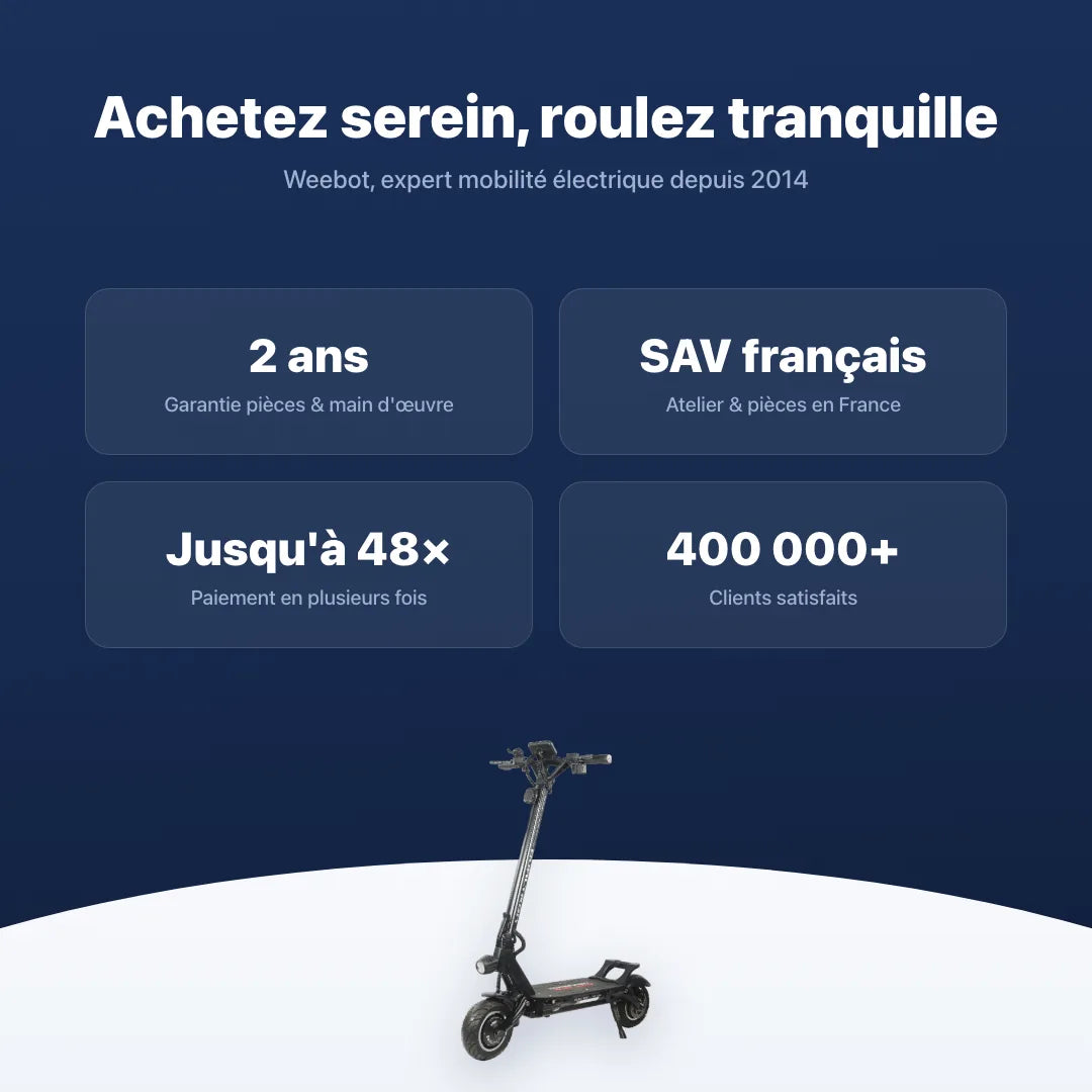 Trottinette Électrique Dualtron Victor Limited — garantie, livraison rapide et SAV Weebot, expert mobilité électrique depuis 2014.