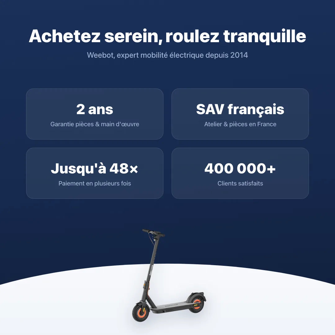 Trottinette Électrique Inmotion Climber — garantie, livraison rapide et SAV Weebot, expert mobilité électrique depuis 2014.