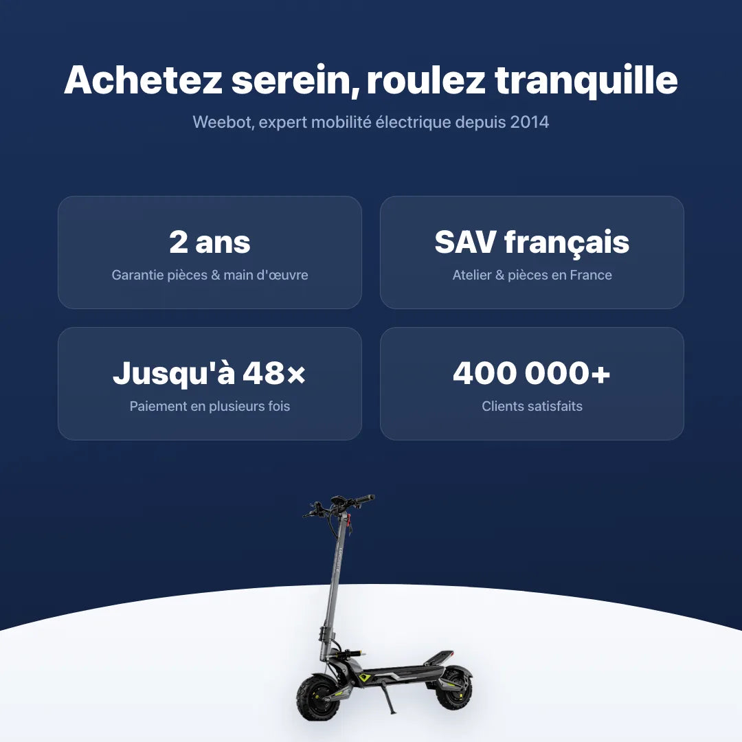 Trottinette Électrique Langfeite C1 — garantie, livraison rapide et SAV Weebot, expert mobilité électrique depuis 2014.
