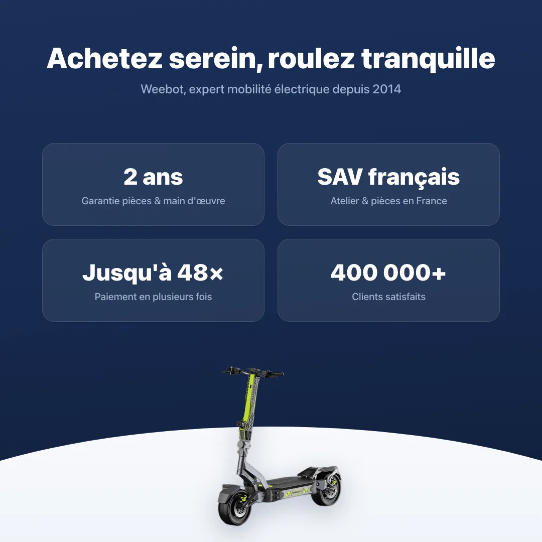 Trottinette Électrique Langfeite GT2 RS — garantie, livraison rapide et SAV Weebot, expert mobilité électrique depuis 2014.