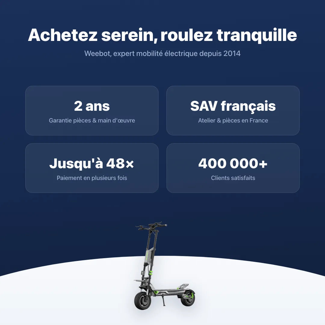 Trottinette Électrique Langfeite H1 — garantie, livraison rapide et SAV Weebot, expert mobilité électrique depuis 2014.
