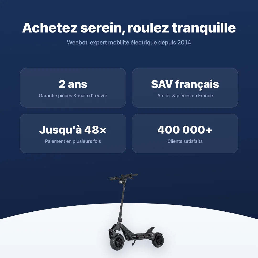 Trottinette Électrique Nami Blast Max — garantie, livraison rapide et SAV Weebot, expert mobilité électrique depuis 2014.
