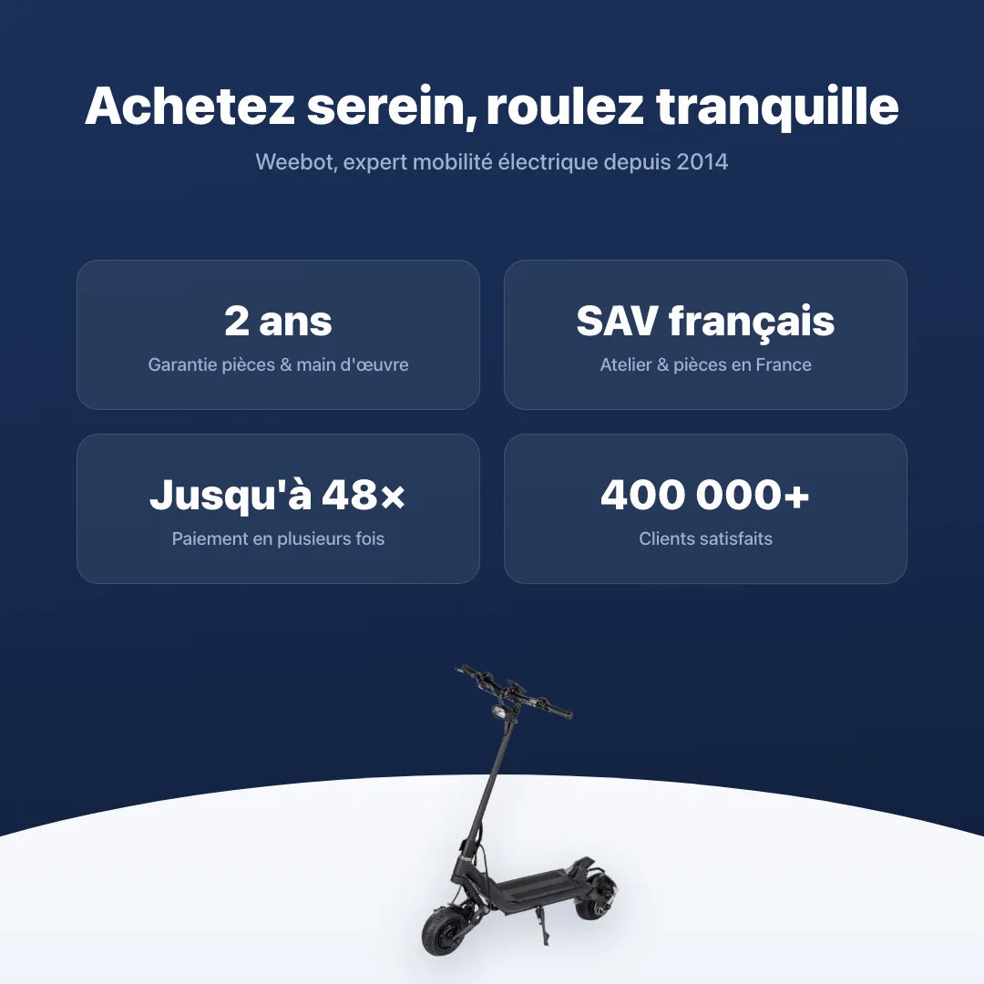 Trottinette Électrique Nami Stellar — garantie, livraison rapide et SAV Weebot, expert mobilité électrique depuis 2014.