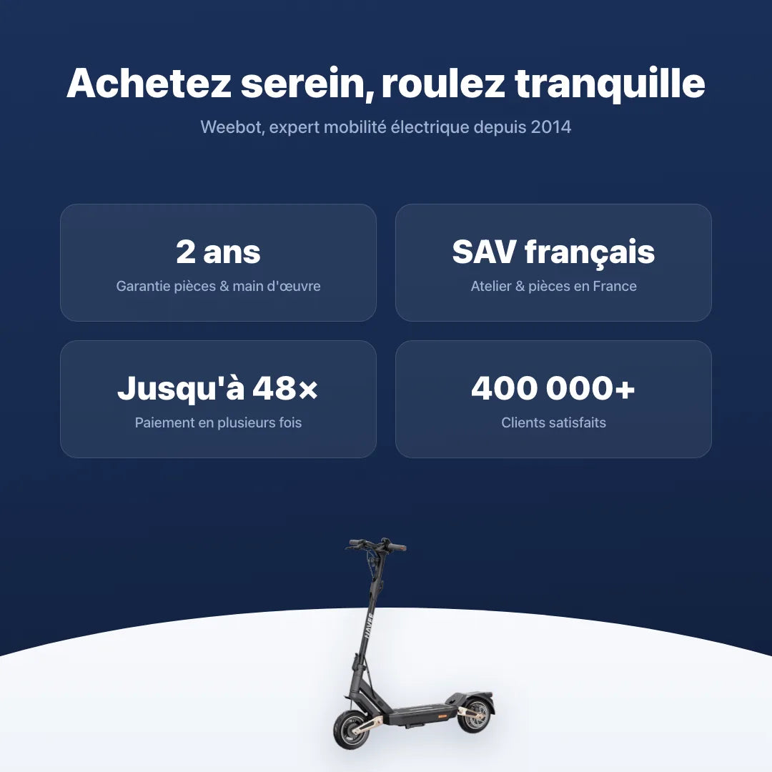 Trottinette Électrique Navee ST3 Pro — garantie, livraison rapide et SAV Weebot, expert mobilité électrique depuis 2014.