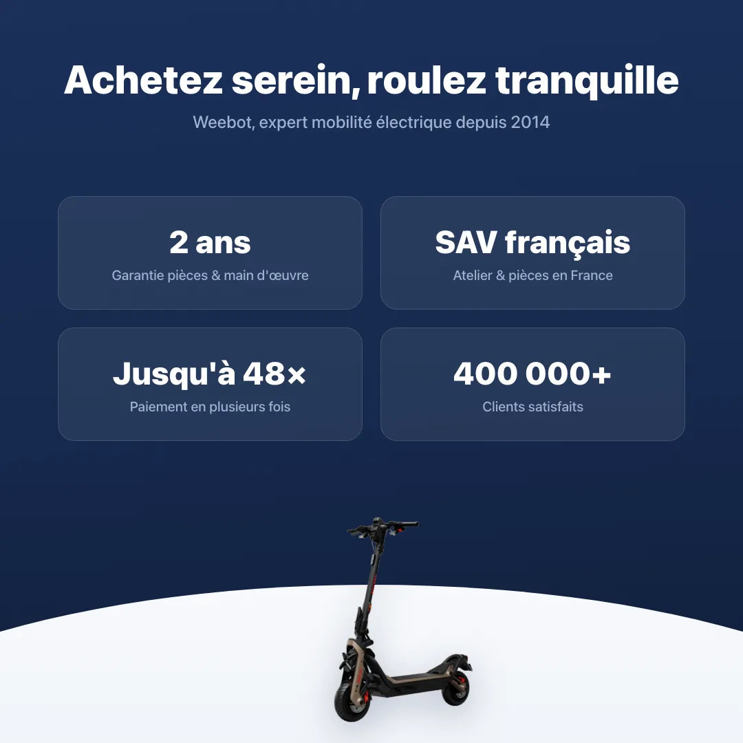 Trottinette Électrique Segway GT3 Pro — garantie, livraison rapide et SAV Weebot, expert mobilité électrique depuis 2014.
