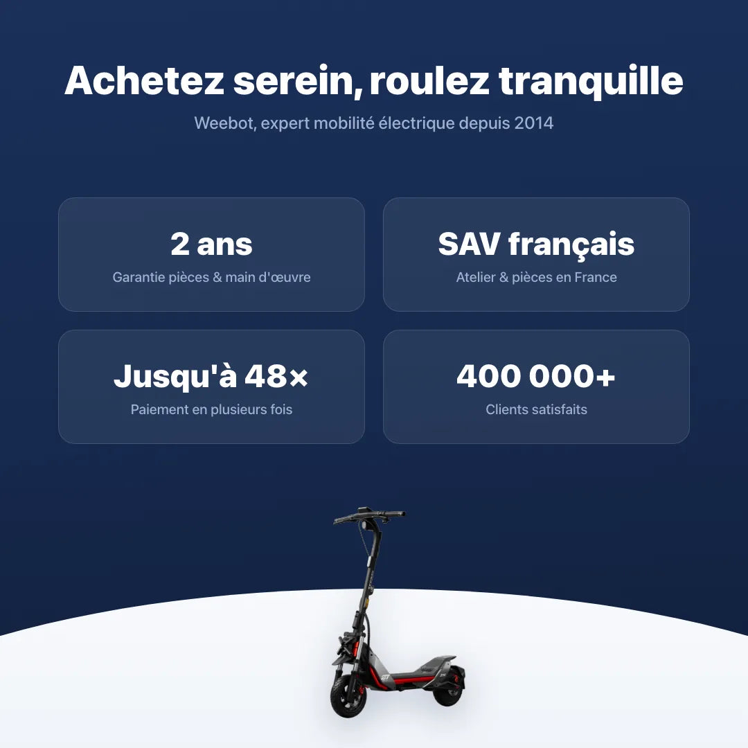 Trottinette Électrique Segway ZT3 Pro — garantie, livraison rapide et SAV Weebot, expert mobilité électrique depuis 2014.