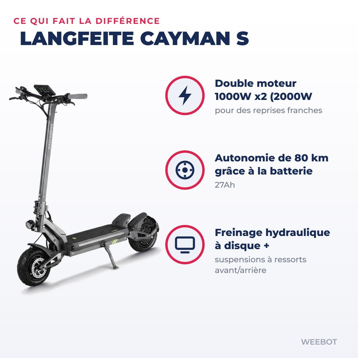 Trottinette Électrique Langfeite Cayman S - Weebot