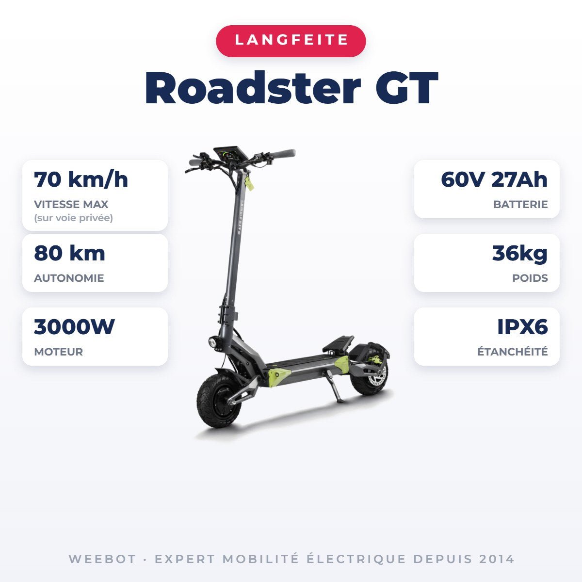 Trottinette Électrique Langfeite Roadster GT - Weebot